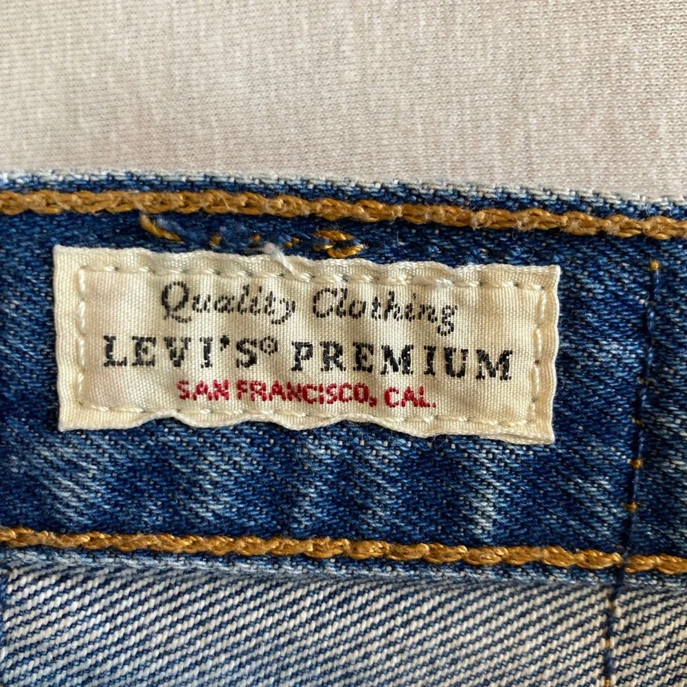 Levis Premium 501 Cut Off‎ Denim Shorts Women 26 Button Fly Big E